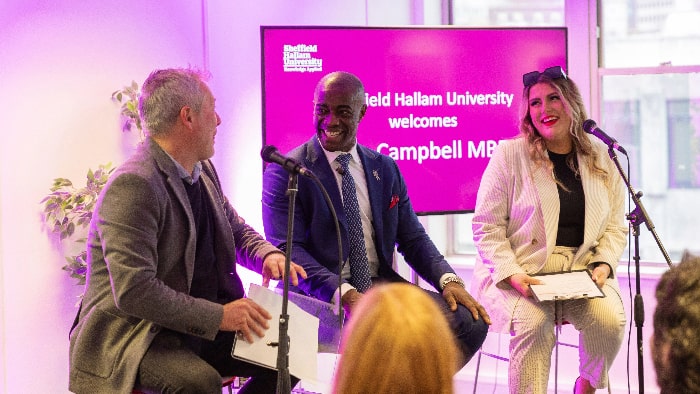 Tim Campbell MBE honoured by Sheffield Hallam University for services to business and enterprise 