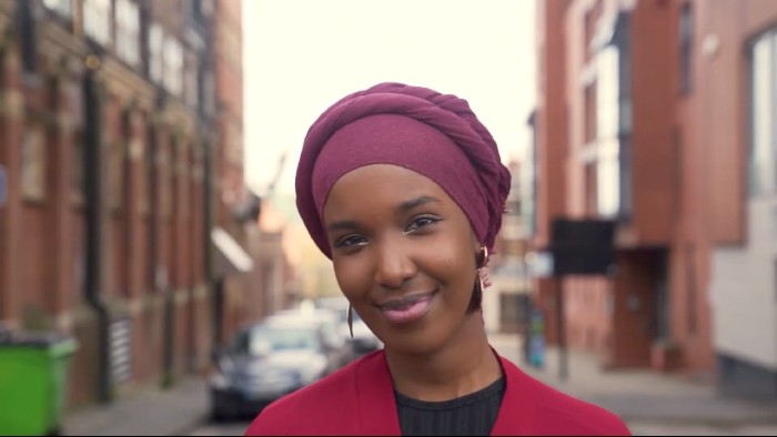 A still from the film Victoria Street featuring Sheffield poet laureate Warda Yassin