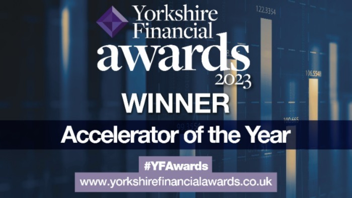 Yorkshire Financial awards Accelerator of the Year winning banner