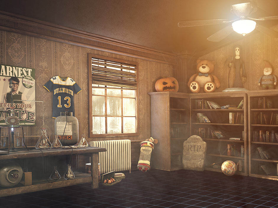 Computer game screenshot with halloween theme