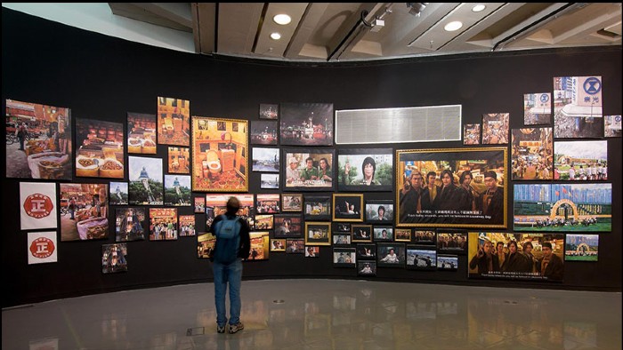 A art piece consisting of a collection of images as part of the Arrivals and Departures: New Art Perspectives of Hong Kong exhibition