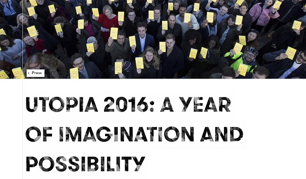 Utopia 2016 a year of imagination and possibility poster