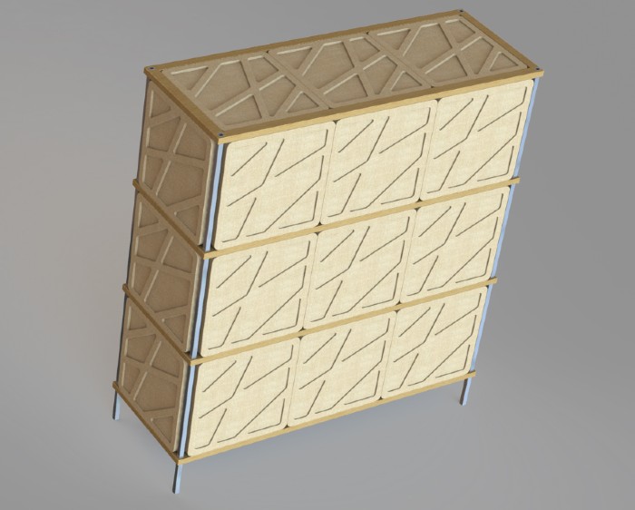 Digital rendering of a BioFurniture cabinet