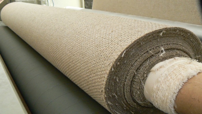 A roll of woven BioFurniture textile
