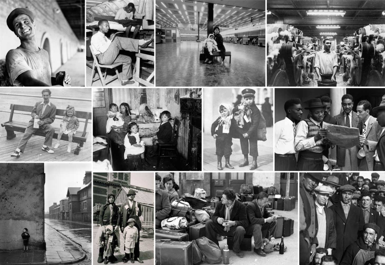 Montage of archive stills as part of Virginia Heath's 'We Are All Migrants'