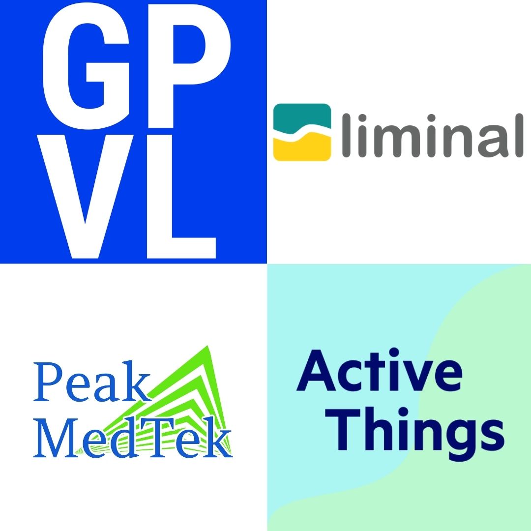 Logos of GP Video Library, Peak Medtek, Active Things and Liminal Health
