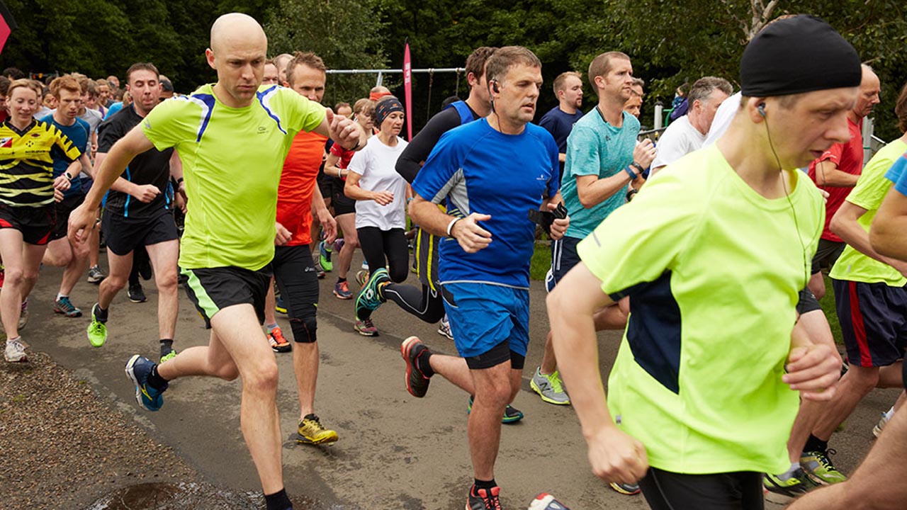 People during a parkrun event