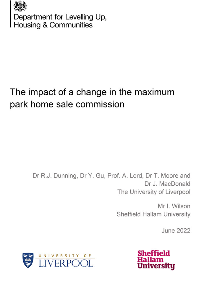 The impact of a change in the maximum park home sale commission