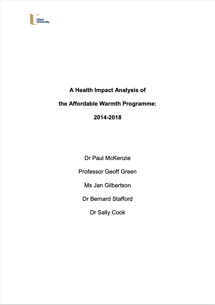 A Health Impact Analysis of the Affordable Warmth Programme: 2014-2018