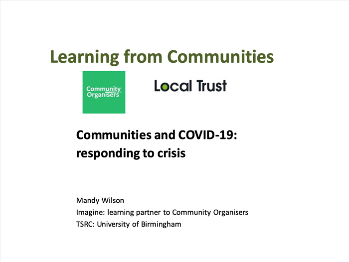 Communities and COVID 19: responding to crisis