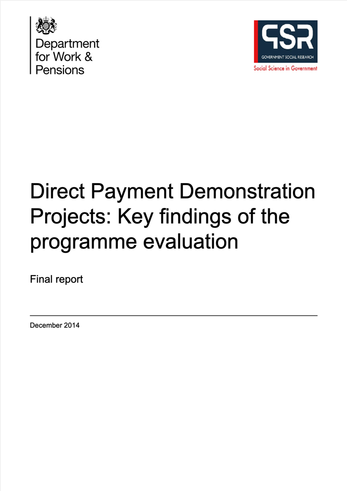 Direct Payment Demonstration Projects: Key findings of the programme evaluation