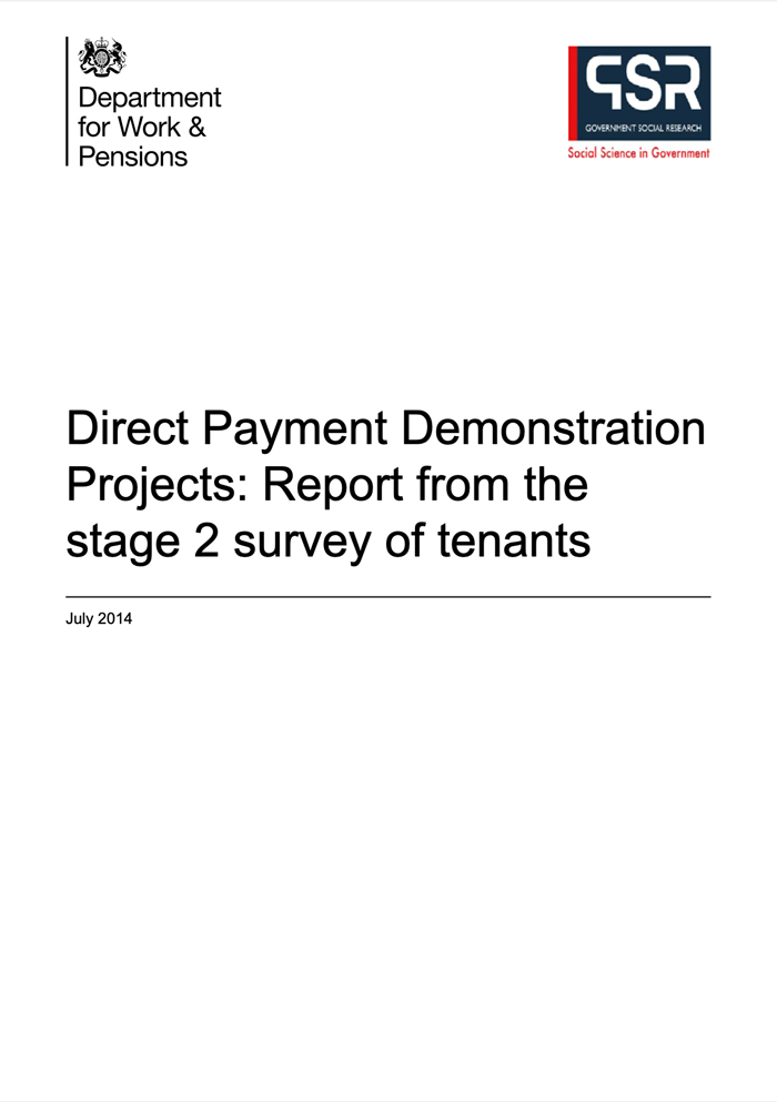 Direct Payment Demonstration Projects: Report from the stage 2 survey of tenants