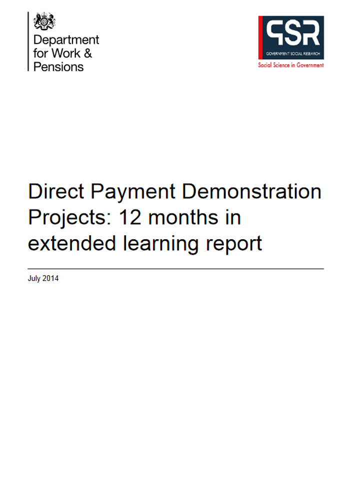 Direct Payment Demonstration Projects: 12 months in extended learning report