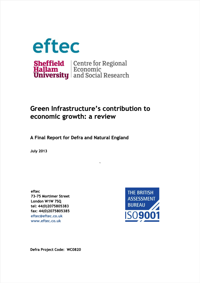 Green Infrastructure’s contribution to economic growth: a review