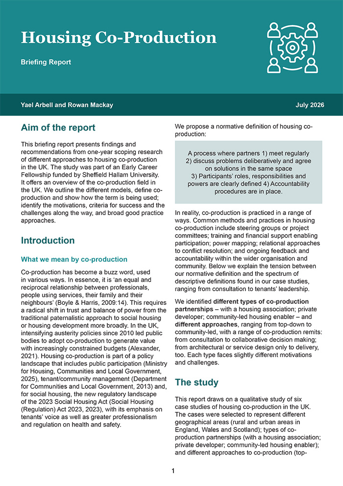 Housing Co-Production: Briefing Report