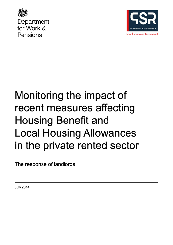Monitoring the impact of recent measures affecting Housing Benefit and Local Housing Allowances in the private rented sector: the response of landlords