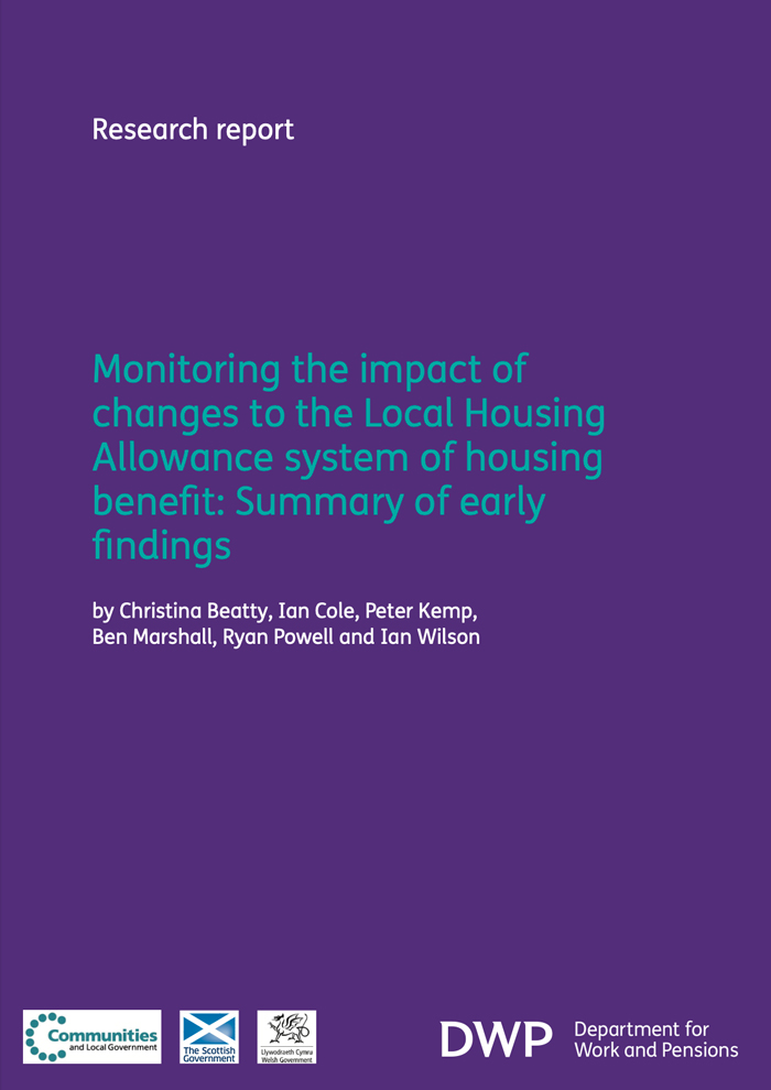 Monitoring the impact of changes to the Local Housing Allowance system of housing benefit: Summary of early findings