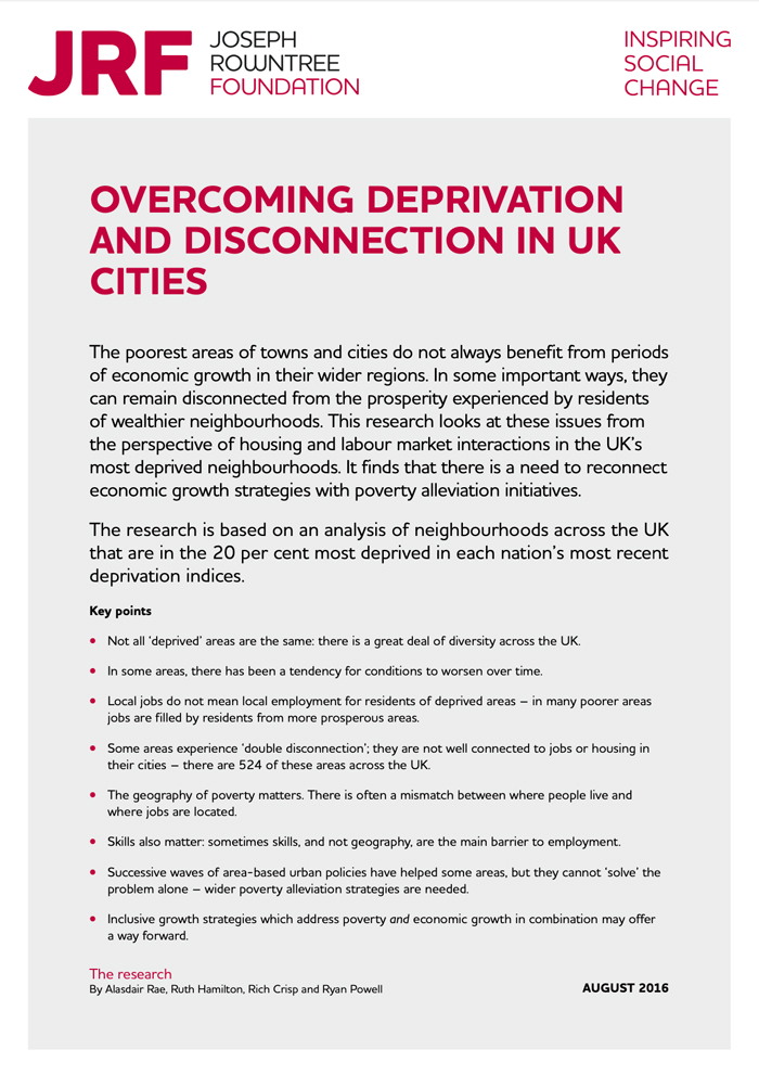 Overcoming deprivation and disconnection in UK cities - summary