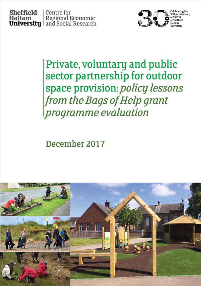 Private, voluntary and public sector partnership for outdoor space provision: policy lessons from the Bags of Help grant programme evaluation