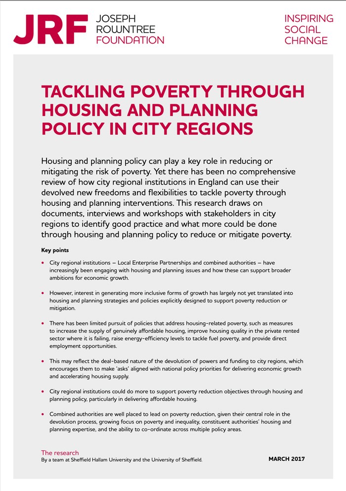 Tackling poverty through housing and planning policy in city regions - key findings