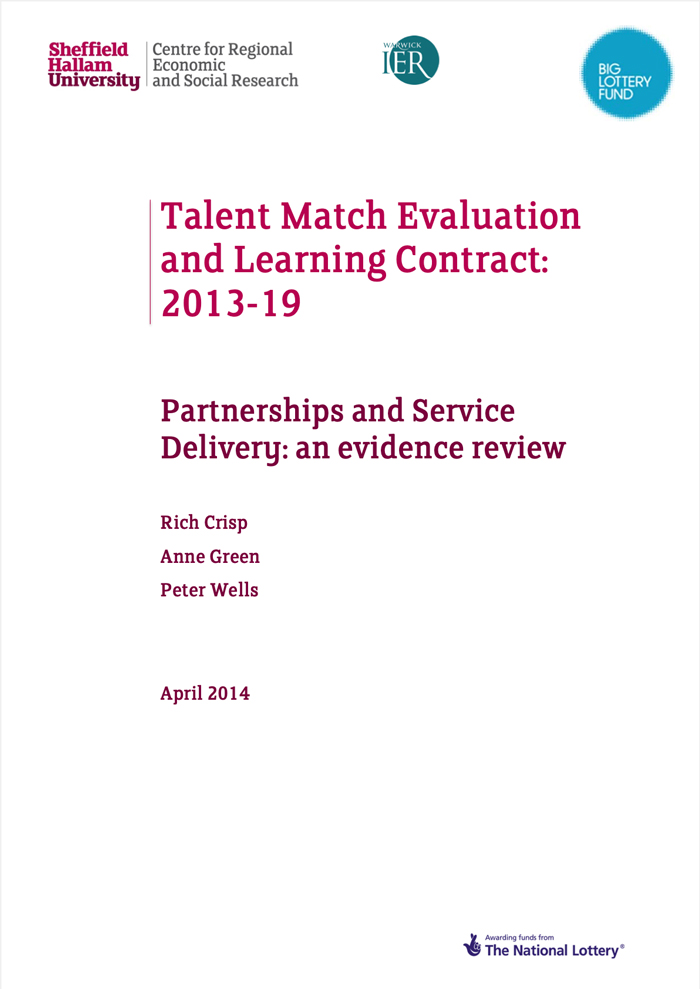 Talent Match Evaluation and Learning Contract: 2013-19 - Partnerships and Service Delivery: an evidence review