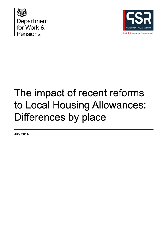 The impact of recent reforms to Local Housing Allowances: Differences by place
