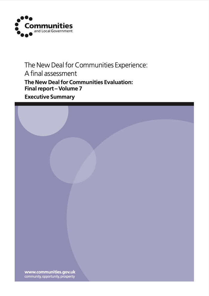 The New Deal for Communities Experience: A final assessment - Executive summary