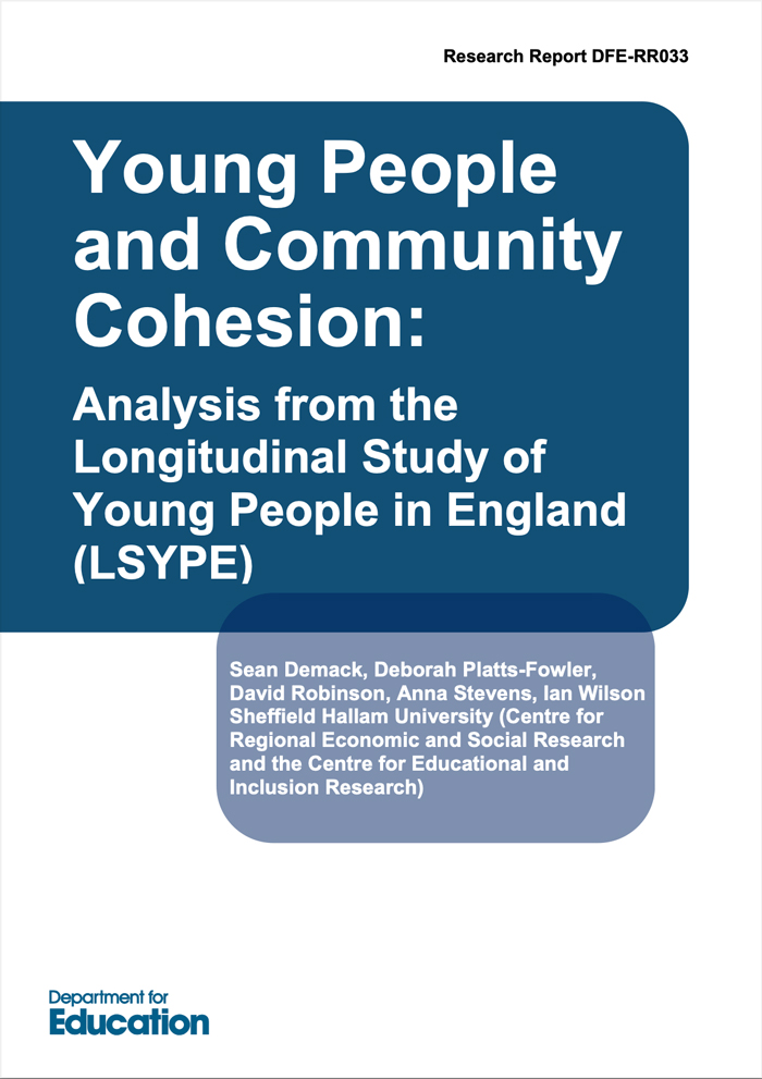 Young People and Community Cohesion: Analysis from the Longitudinal Study of Young People in England (LSYPE)