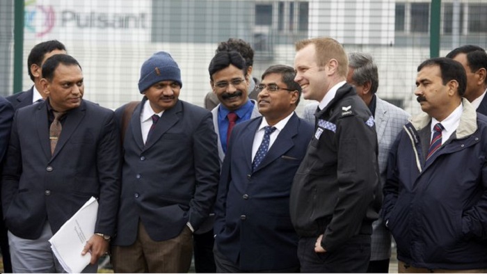 A group of police officers from India and England