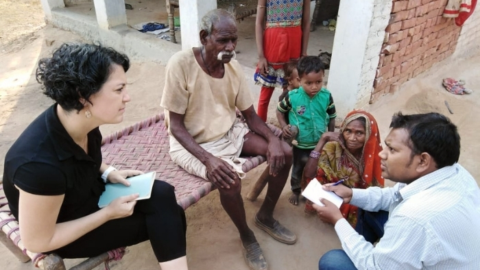 Laura Murphy in India interviewing people
