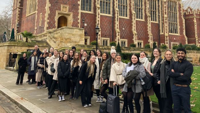 Students and staff outside Lincoln's Inn