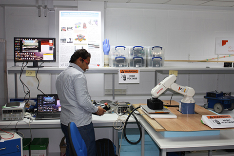 Testing in our robotics lab