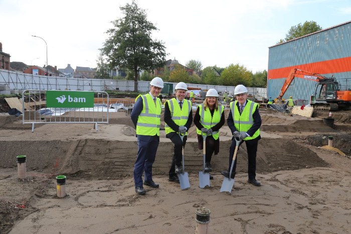 Staff at the site of the new NCEFE building
