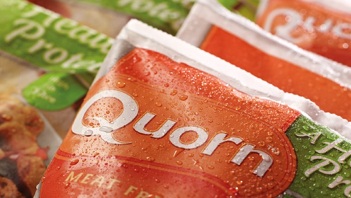 Quorn food bags with labels showing