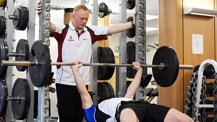 Weight training in Sport and Physical Activity Research Centre's training facilities