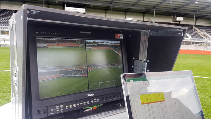 Video assistant referee (VAR) technology in use