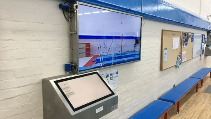Bespoke software onsite used to analysis gymnasts performance and movements to help make improvements