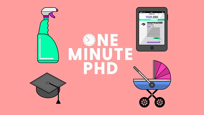 Graphic: One Minute PhD - mothers and teaching