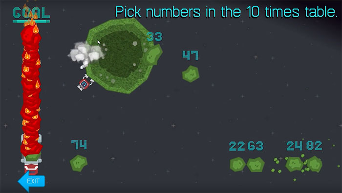 Screenshot from an educational maths game