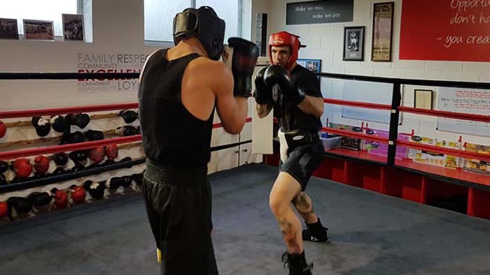 Fighters at an amateur boxing club