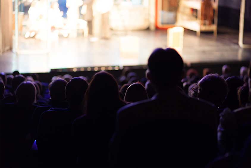 An audience at a theatre
