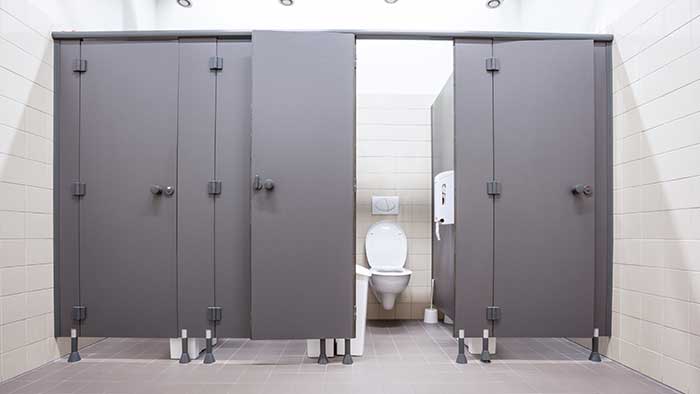 A public toilet cubicle
