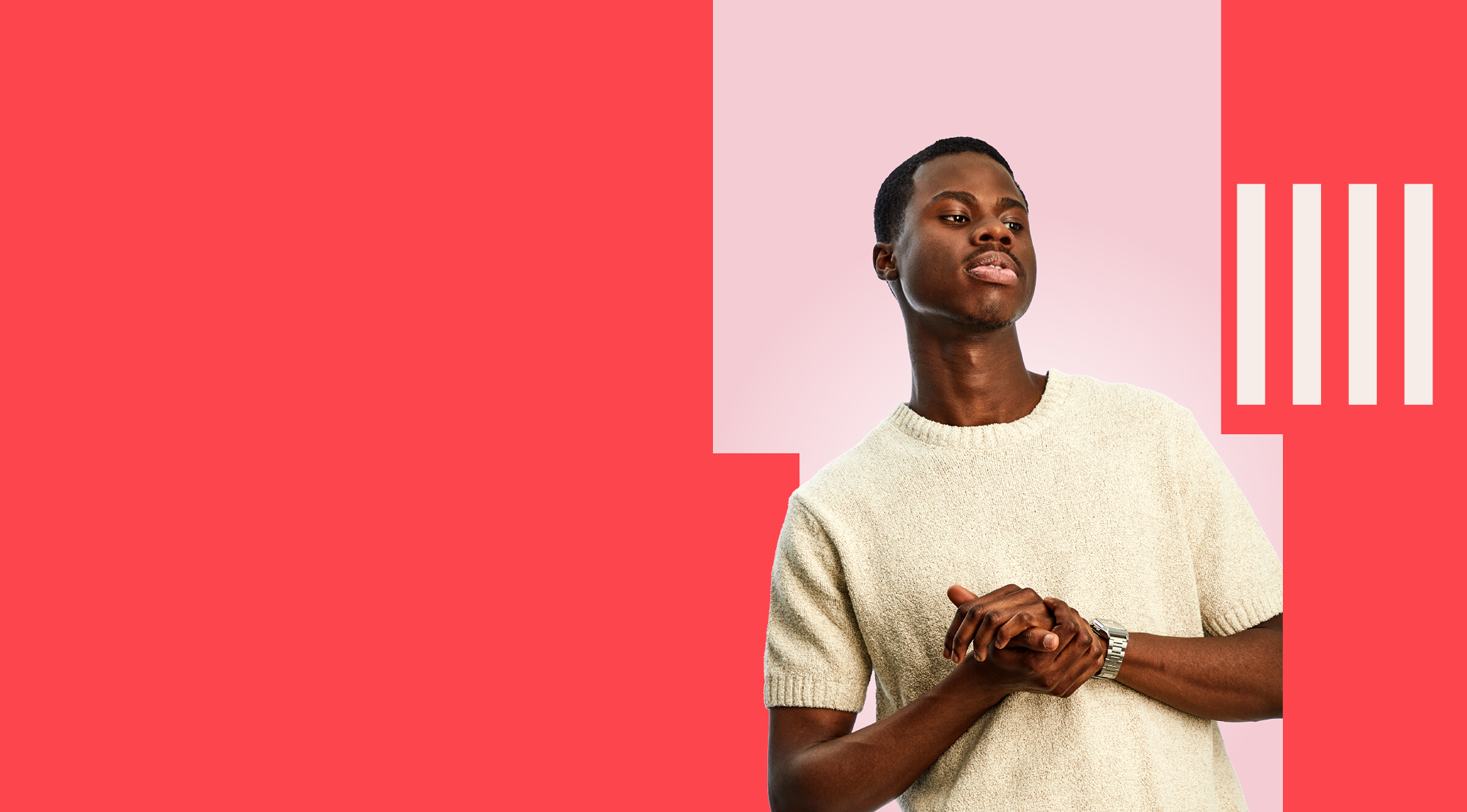 Business student on coral background