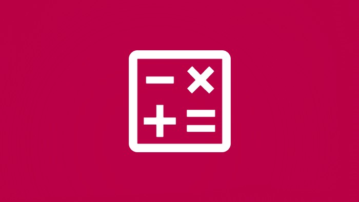 An icon depicting a calculators minus, times, plus and equals symbols