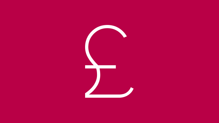 An icon of the sterling pound currency symbol
