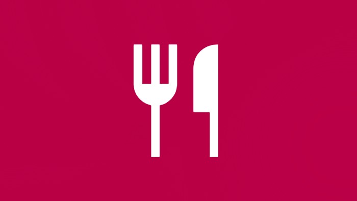 An icon depicting a knife and fork