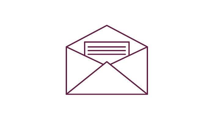 An illustration of an envelope with a letter inside