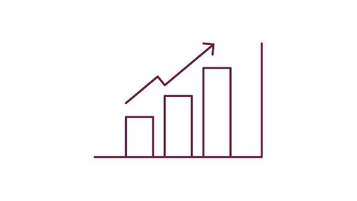 An illustration of an upward trending bar chart