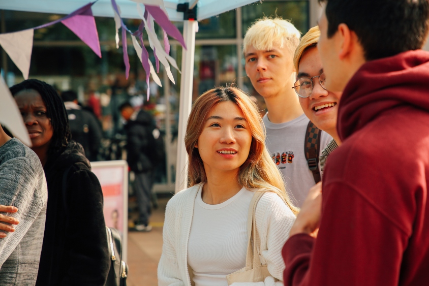 Students chatting to each other