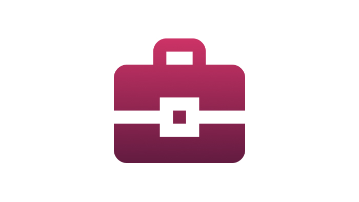 An icon of a business briefcase in a gradient colour.